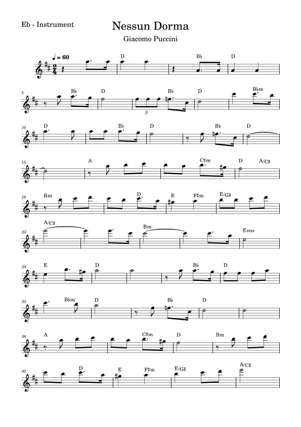 Nessun Dorma (arr. Fabio Eduardo de Oliveira)