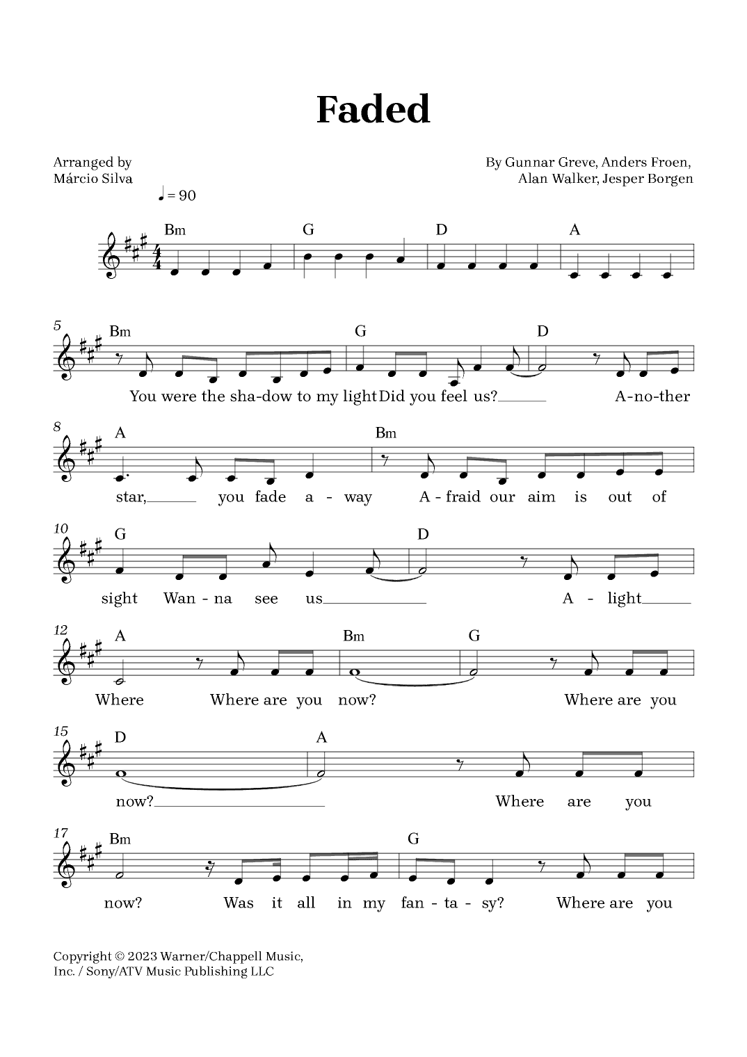 Faded (arr. Márcio Silva)