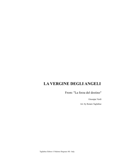 LA VERGINE DEGLI ANGELI - G. Verdi - For Soprano, Tenor and Organ (arr. Renato Tagliabue)