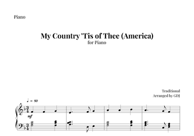 My Country 'Tis of Thee (America) (arr. GDJ)