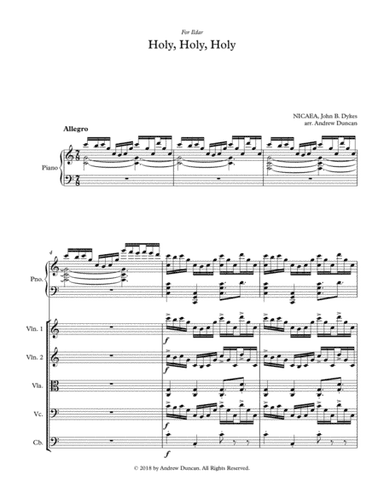 Holy Holy Holy - Piano and String Quartet/Quintet (arr. Andrew Duncan)