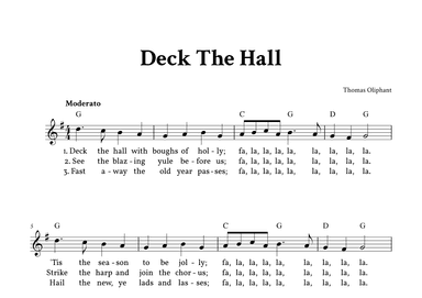 Deck The Hall - Lead Sheet (G Major - Easy Traditional) (arr. Yuri Noronha)