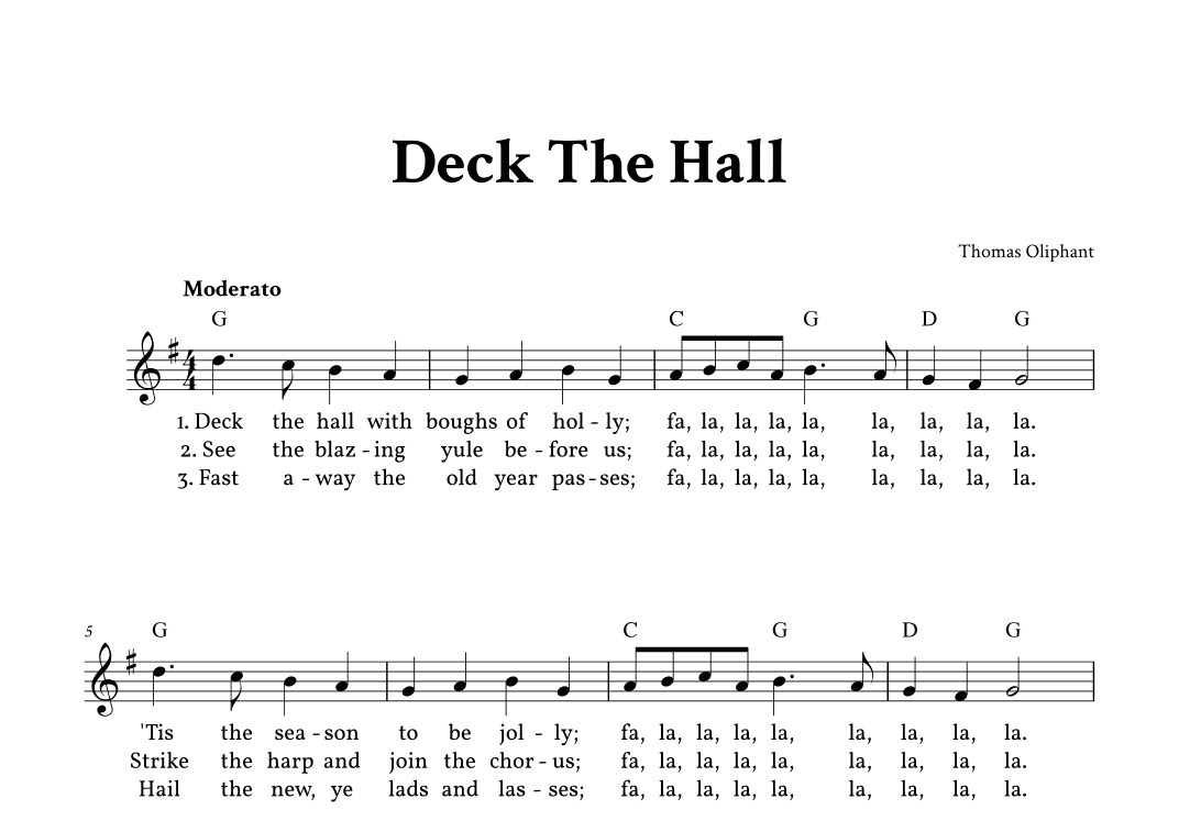 Deck The Hall - Lead Sheet (G Major - Easy Traditional) (arr. Yuri Noronha)