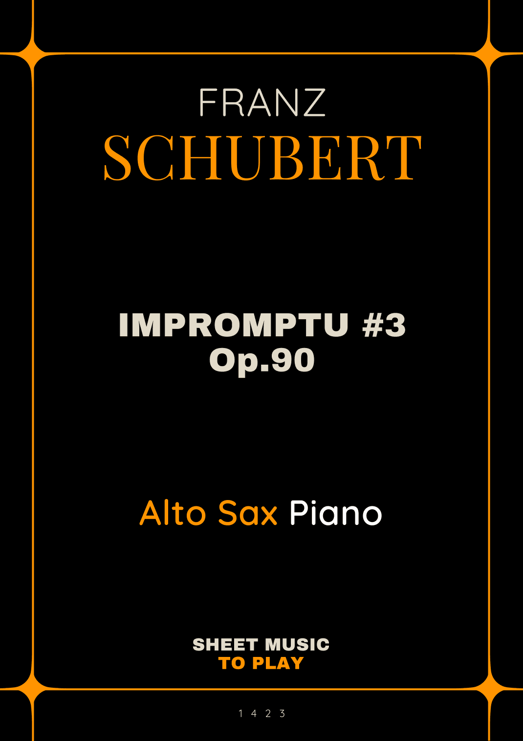 Impromptu No.3, Op.90 - Alto Sax and Piano (Full Score and Parts) (arr. César Madeira)