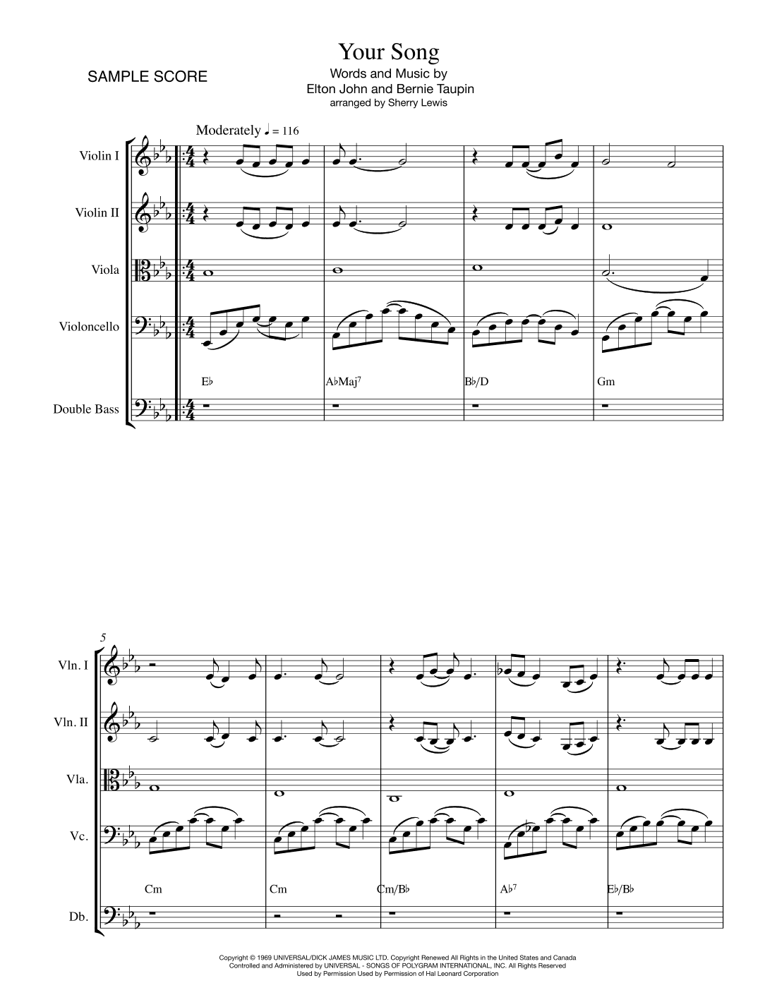 Your Song (arr. Sherry Lewis)