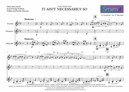 It Ain't Necessarily So  from PORGY AND BESS (arr. Fabrizio Bartolini)