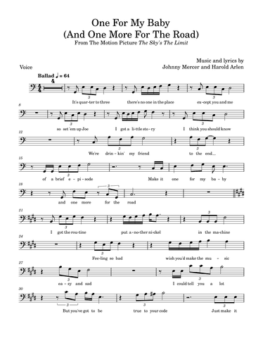 One For My Baby (and One More For The Road) (arr. David Lartey)
