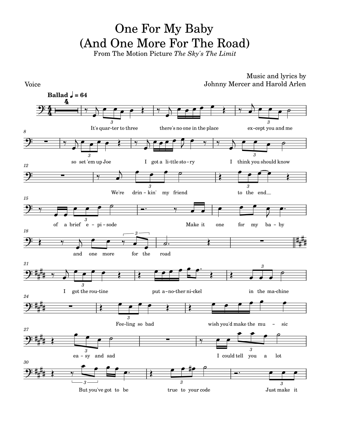 One For My Baby (and One More For The Road) (arr. David Lartey)