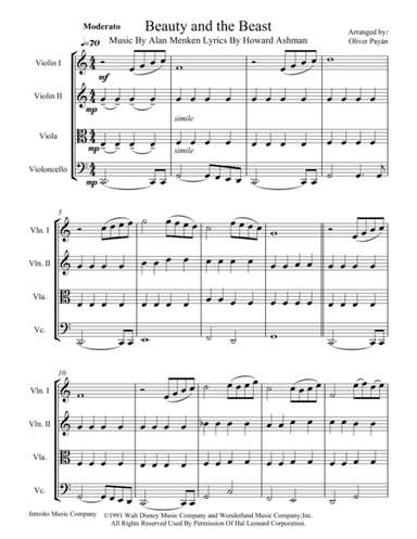Beauty And The Beast (arr. Oliver Payan)