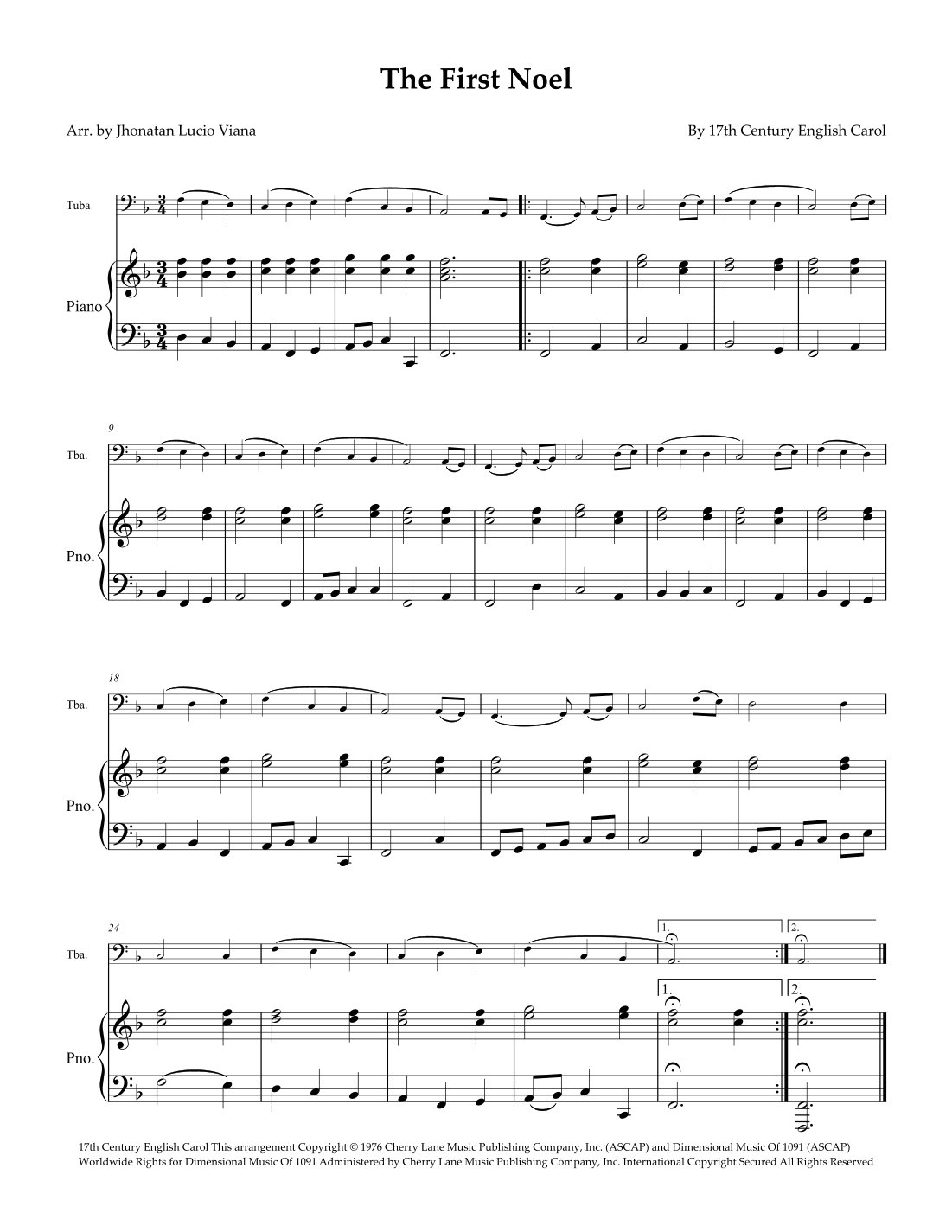 The First Noel (arr. Jhonatan Lucio Viana)