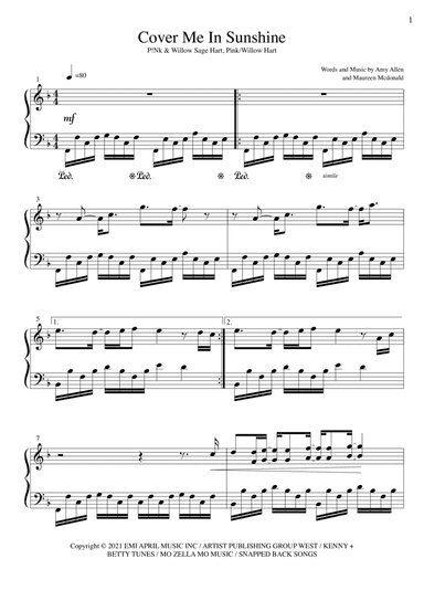 Cover Me In Sunshine (arr. Bence Huszar)