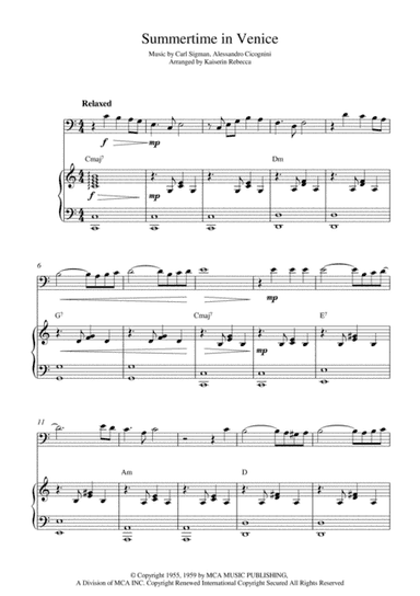 Summertime In Venice (arr. Kaiserin Rebecca)