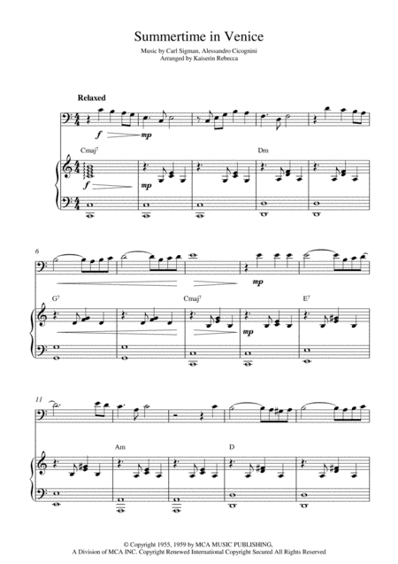 Summertime In Venice (arr. Kaiserin Rebecca)