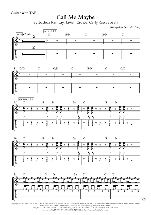 Call Me Maybe (arr. Joeri de Graaf)