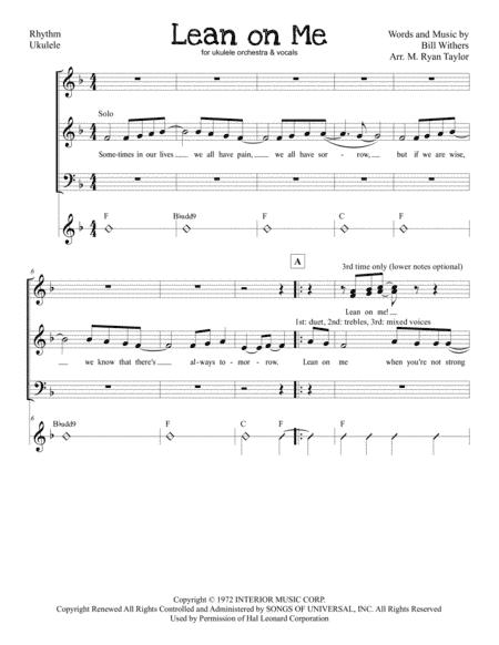 Lean On Me (arr. M. Ryan Taylor)