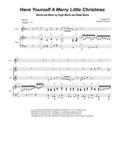 Have Yourself A Merry Little Christmas  from MEET ME IN ST. LOUIS (arr. Stephen DeCesare)
