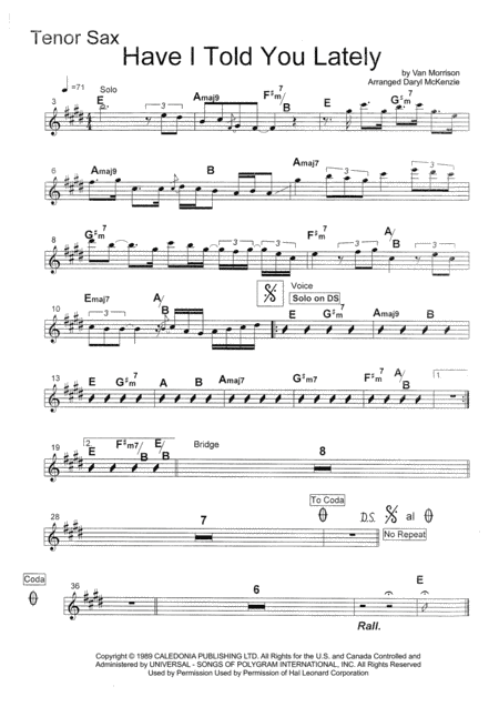 Have I Told You Lately (arr. Daryl McKenzie)