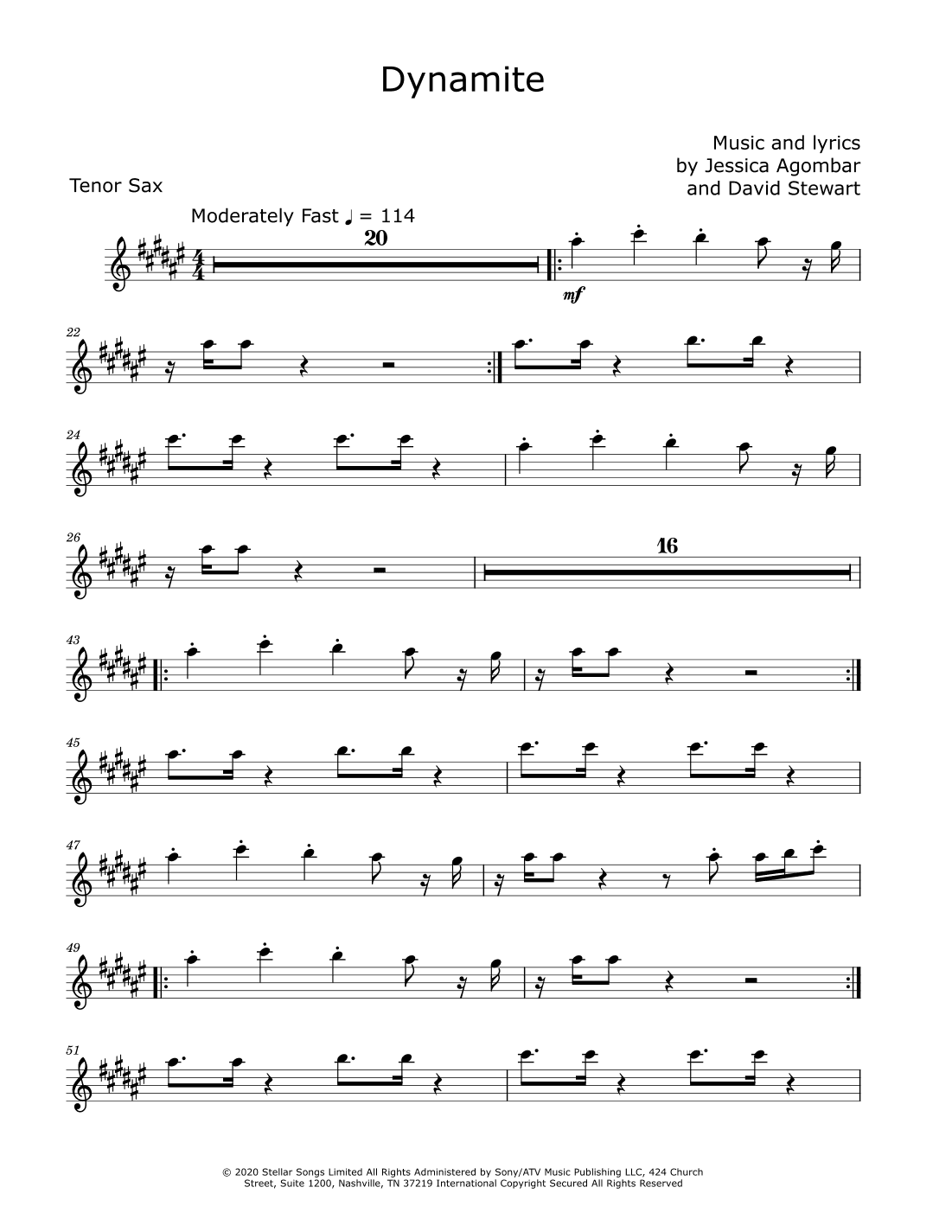 Dynamite (arr. David Lartey)