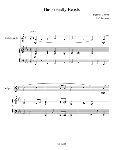The Friendly Beasts (Trumpet Solo with Piano Accompaniment) (arr. B. C. Dockery)