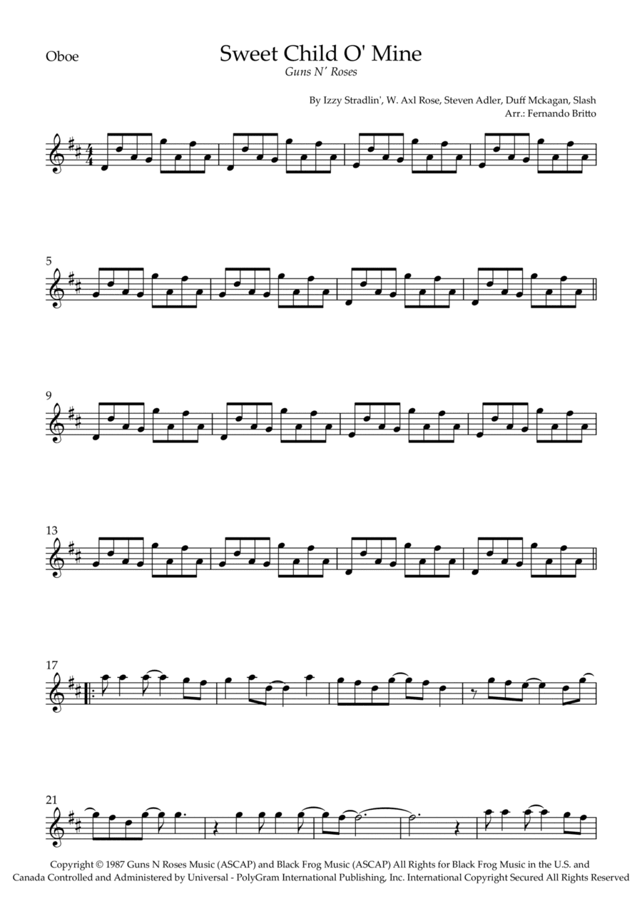Sweet Child O' Mine (arr. Fernando Britto)