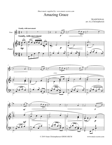 Amazing Grace - Flute and Piano (arr. Anne Christopherson GRSM ARCM)