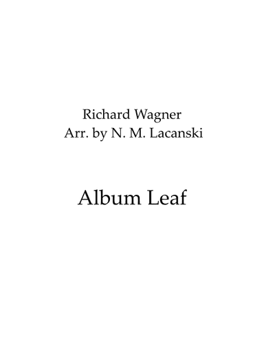 Album Leaf (arr. Nick Lacanski)