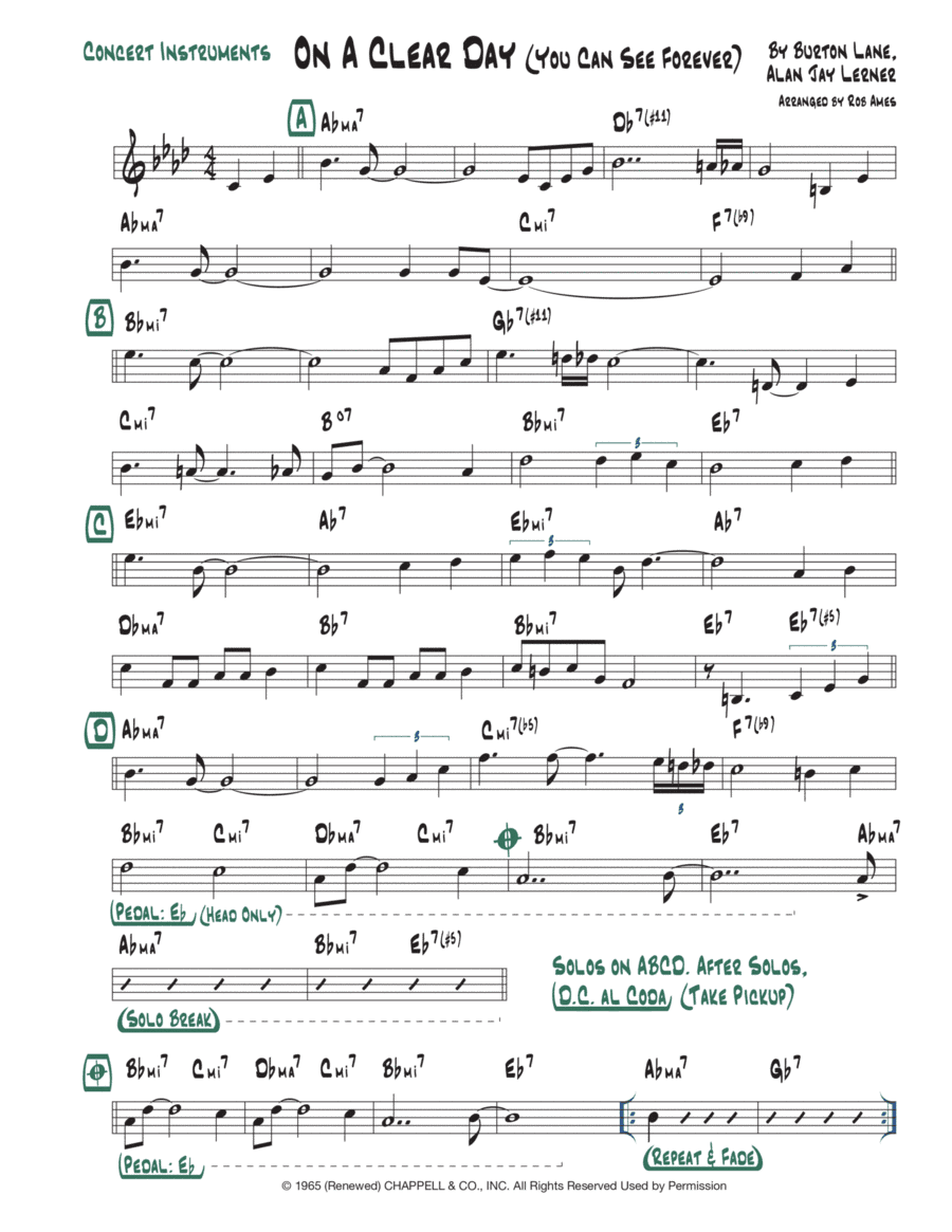 On A Clear Day (you Can See Forever) (arr. Rob Ames)