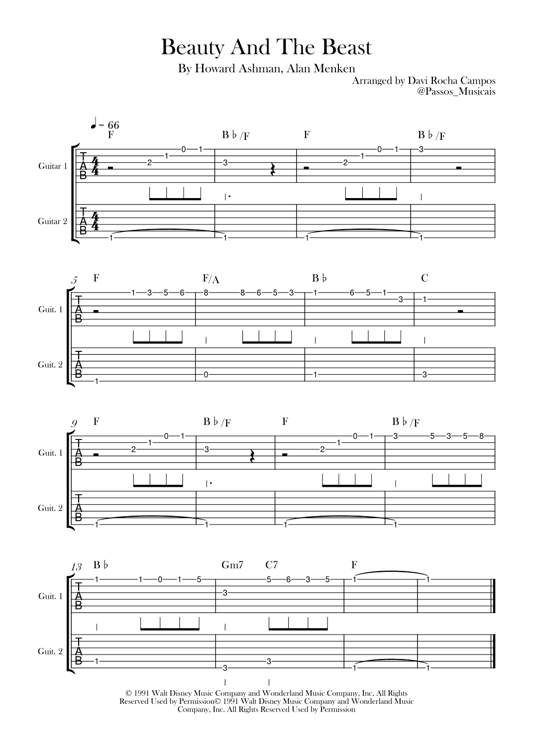 Beauty And The Beast (arr. Davi Rocha Campos)