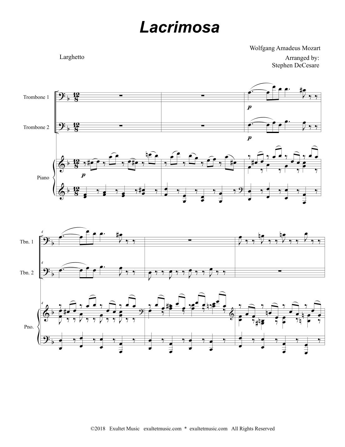 Lacrimosa (Trombone Duet) (arr. Stephen DeCesare)