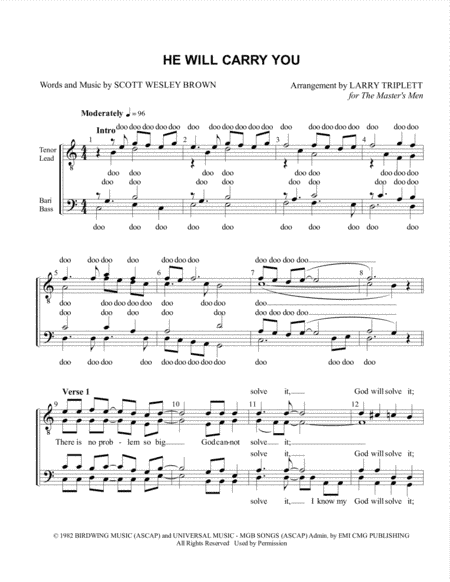 He Will Carry You (arr. Larry Triplett)