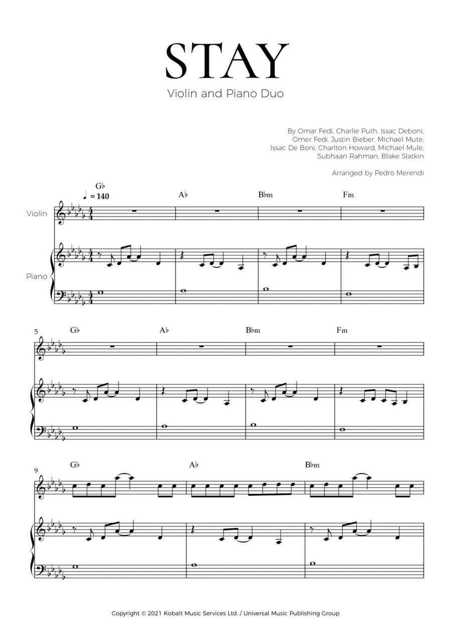 Stay (arr. Pedro Merendi)