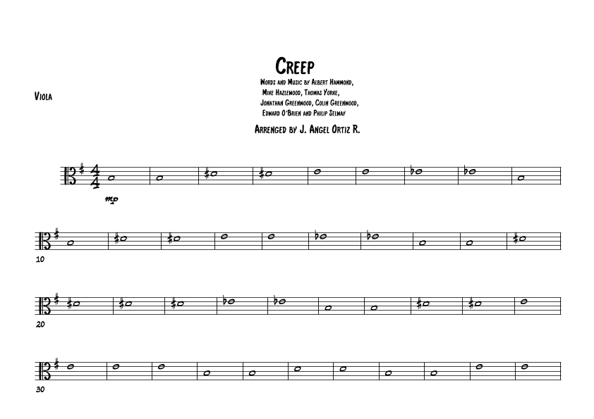 Creep (arr. Angeluz ramwagmoz)
