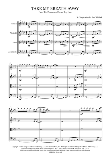 Take My Breath Away (love Theme) (arr. Karen Gueiros)