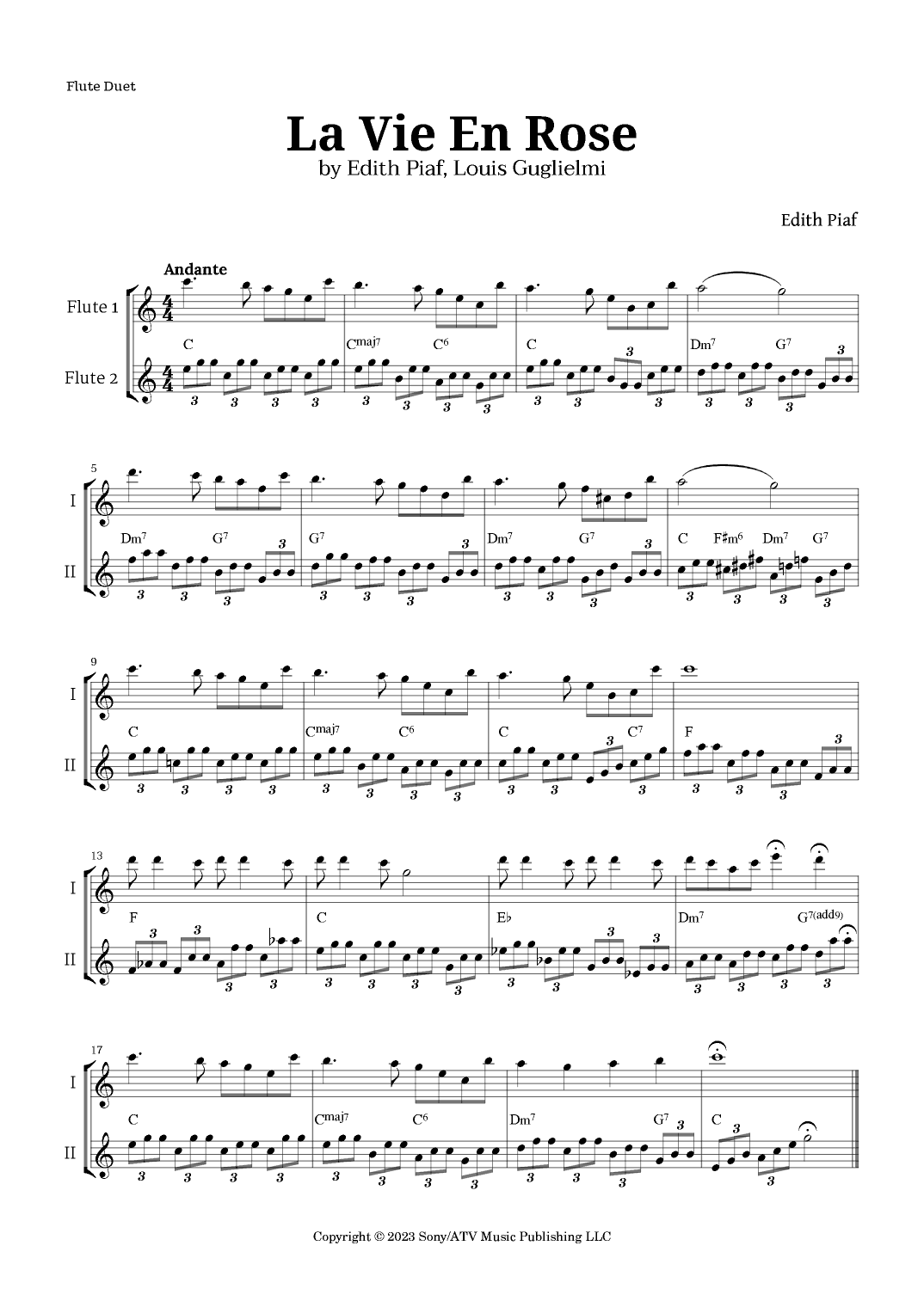 La Vie En Rose (arr. Langanho)