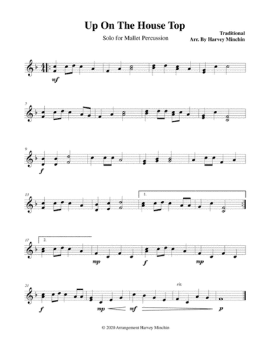 Up On The House Top for Solo Mallet Percussion (arr. Harvey Minchin)