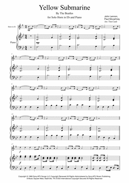 Yellow Submarine (arr. Tim Curd)