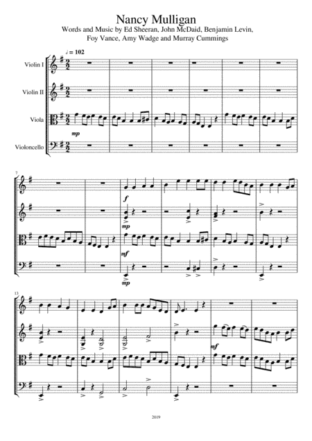 Nancy Mulligan (arr. R Richardson)