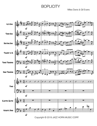 Boplicity (be Bop Lives) - Score Only (arr. The Sheet Music Library)