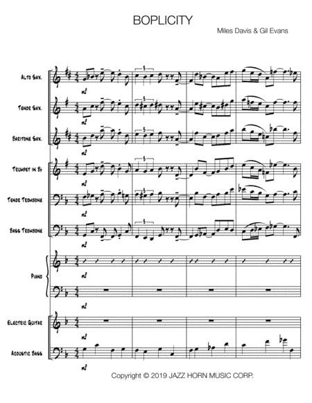 Boplicity (be Bop Lives) - Score Only (arr. The Sheet Music Library)