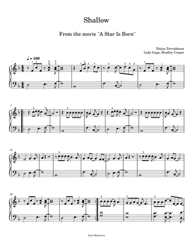 Shallow (arr. Iryna Martynova)