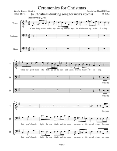 Ceremonies for Christmas (A Christmas Drinking Song for Men's Voices)
