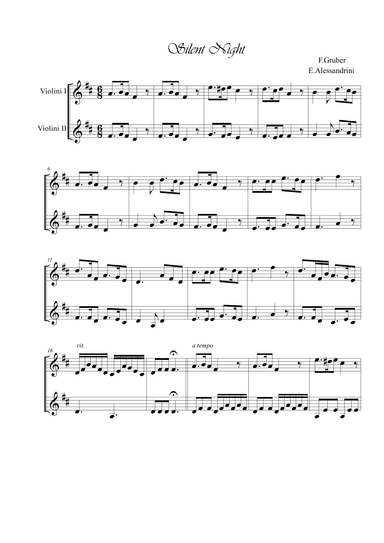 Silent Night. Violin duo (arr. Ester Alessandrini)