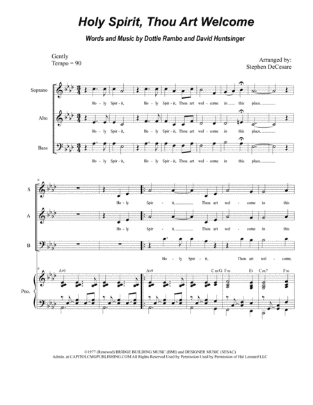Holy Spirit, Thou Art Welcome (arr. Stephen DeCesare)