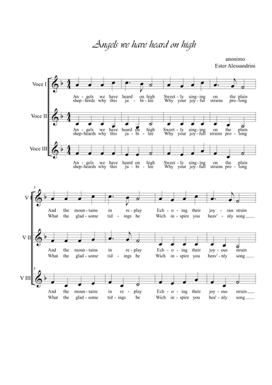 Angels we have heard on high. Choir (arr. Ester Alessandrini)