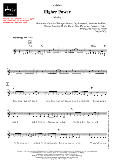 Higher Power (arr. Frank de Vreeze)