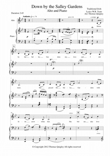 Down by the Salley Gardens (arr. Thomas Quigley)