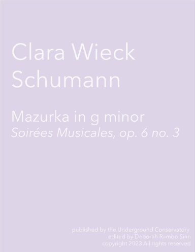 Mazurka in G Minor, op. 6 no. 3 (arr. Deborah Rambo Sinn, engraver)