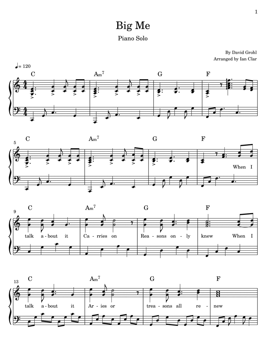 Big Me (arr. Ian Clar)