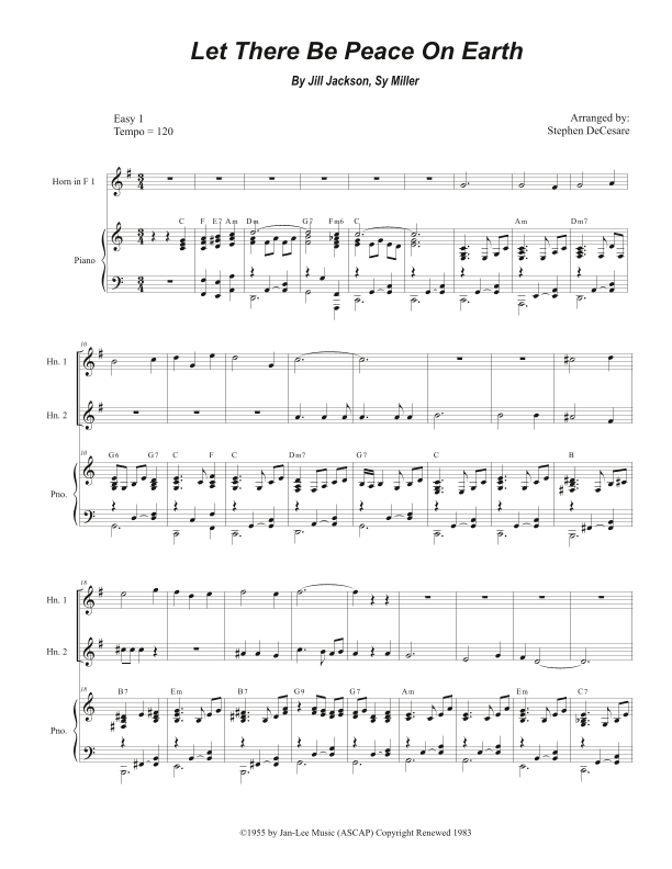 Let There Be Peace On Earth (arr. Stephen DeCesare)