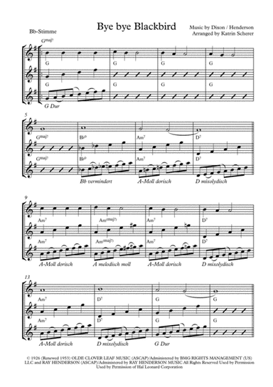Bye Bye Blackbird (arr. Katrin Scherer)
